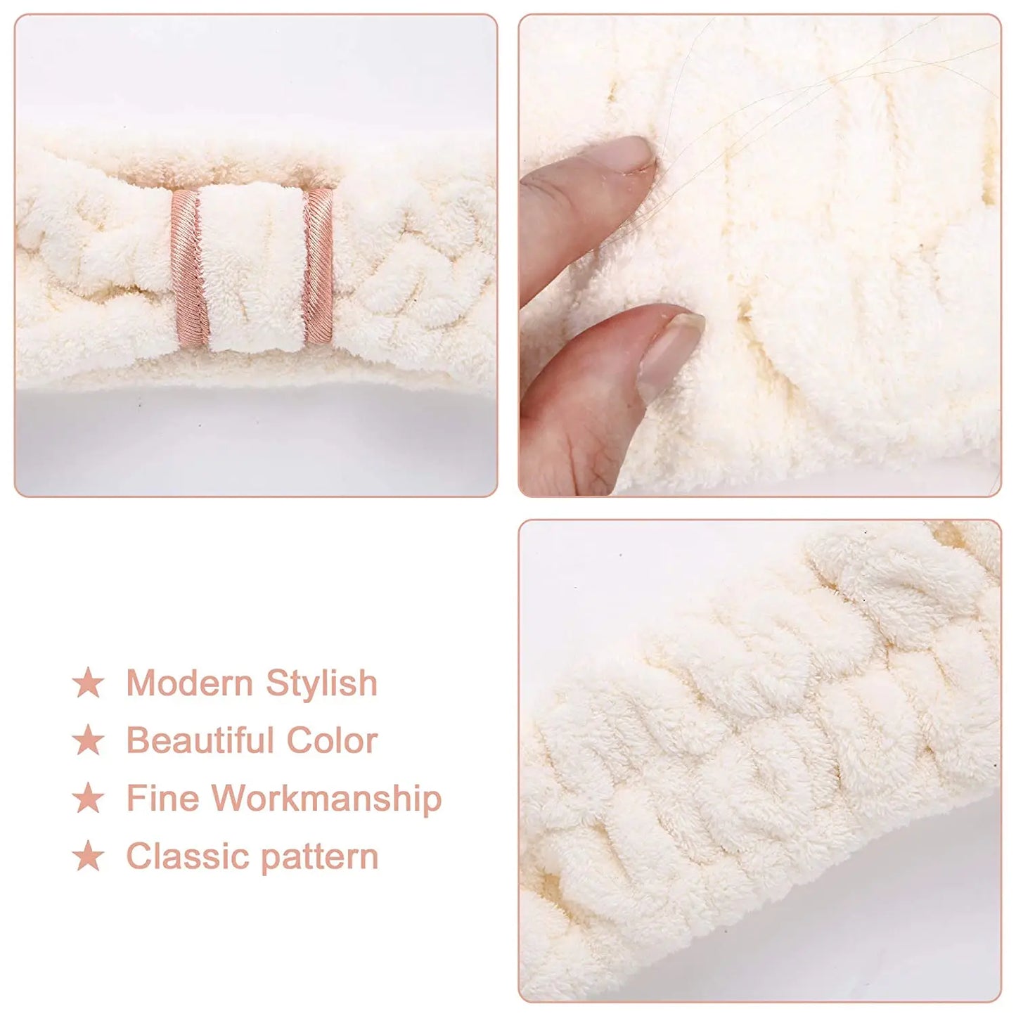 Headbands Spa Facial Headbands Makeup Headbands Elastic Terry Cloth Head Wrap for Women Washing Face Makeup Shower Yoga Sports