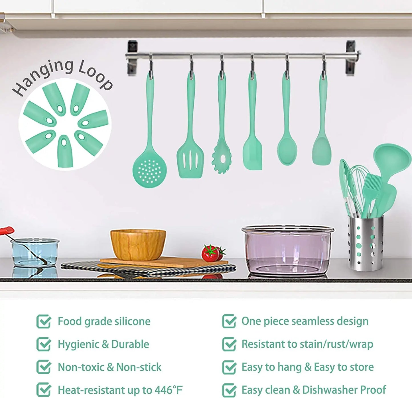 Silicone Kitchen Cooking Utensils Spatula Pasta Cookware Set cooking accessories kitchen utensils kitchen tools kitchen gadgets