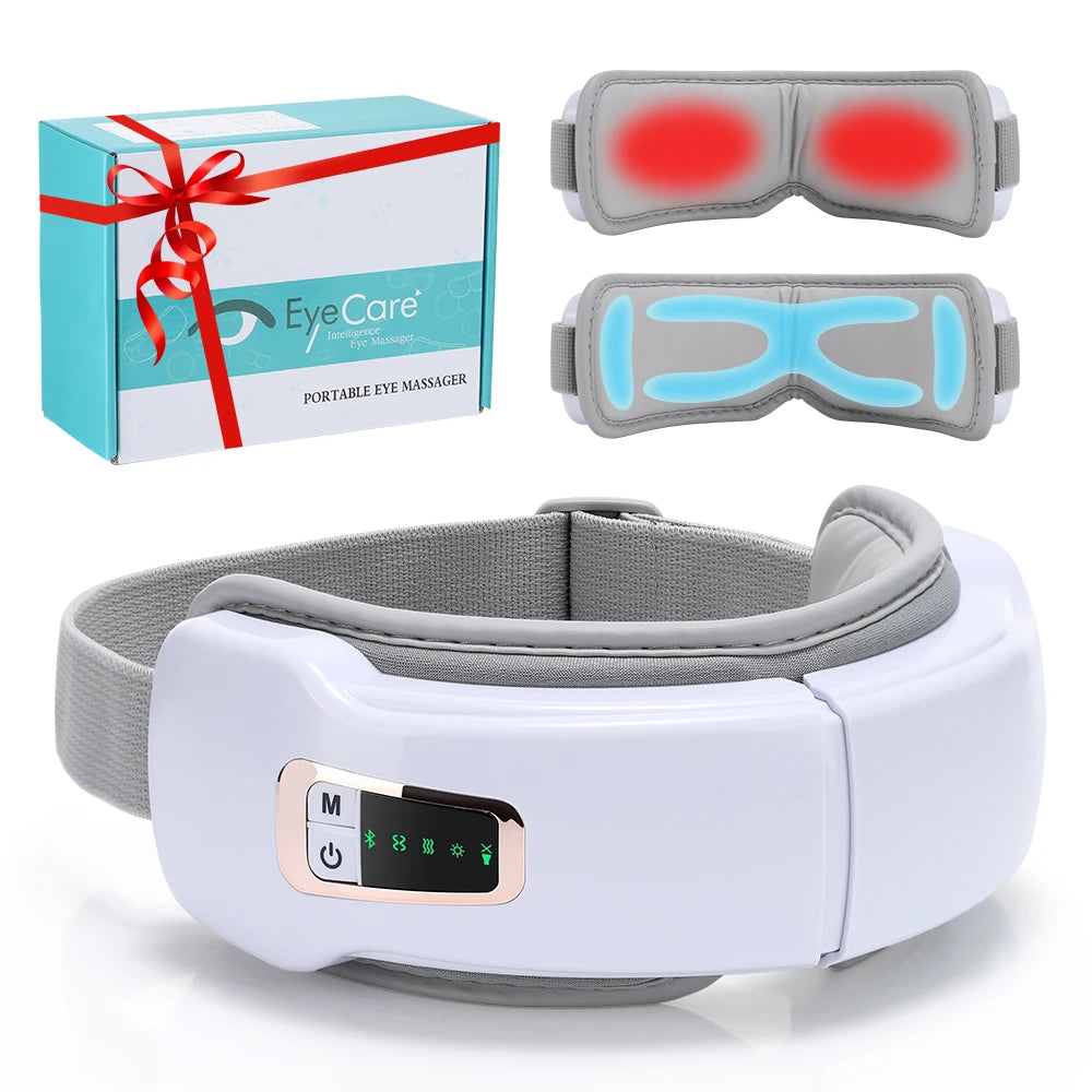 Electric Eye Massager Hot Compress Vibration Massage Bluetooth Music Relief Stress Fatigue Relax Foldable Eye Care Smart Glasses