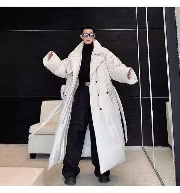 LUZHEN Winter Stylish Double Breasted Long Padded Coat Men's Original Design Thickened Knee-length Trench Trendy 2023 New Cac4db