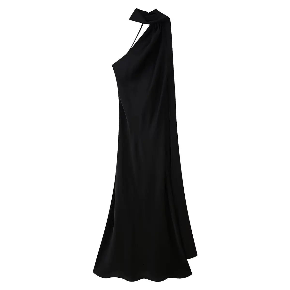 VEITCHE Elegant Women's Soft Silk Satin Long Dress Halter Backless Sleeveless Ribbon Maxi Dresses 2025 Summer Lady Party Gowns