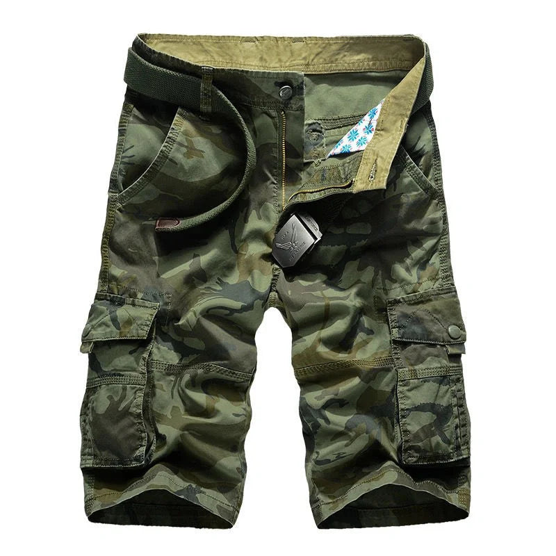 Military Men Camouflage Tactical Cargo Shorts Summer New Y2k Multiple Pockets Loose Big Size Outdoor Sports Knee Lenght Pants
