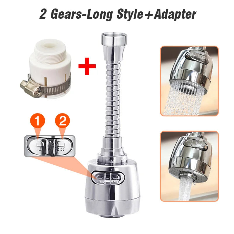 Faucet Extender 360 Degree Rotary Kitchen Sink Faucet Bubbler Water-Saving Device Adapter Soft Water Nozzle Bathroom Accessories