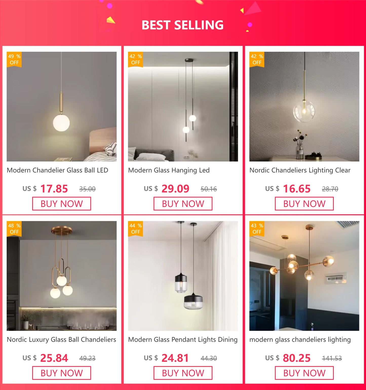 Modern Chandelier for lliving room Minimalist Glass Ball Pendant Lights Home Decoration Dining Room Kitchen Hanging Lamp Bedroom