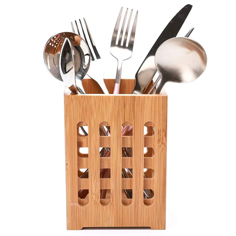 Square Hollow Grid Bamboo Containers Kitchen Utensil Storage Bucket Kitchen Storage Container Elegant Creative Gift Storage Box