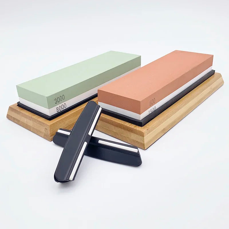 400 1000 3000 Grit Double-sided Sharpening Stone Base Angle Guide Set Kitchen Knife Sharpener Grinding Whetstone Apex Egde Blade