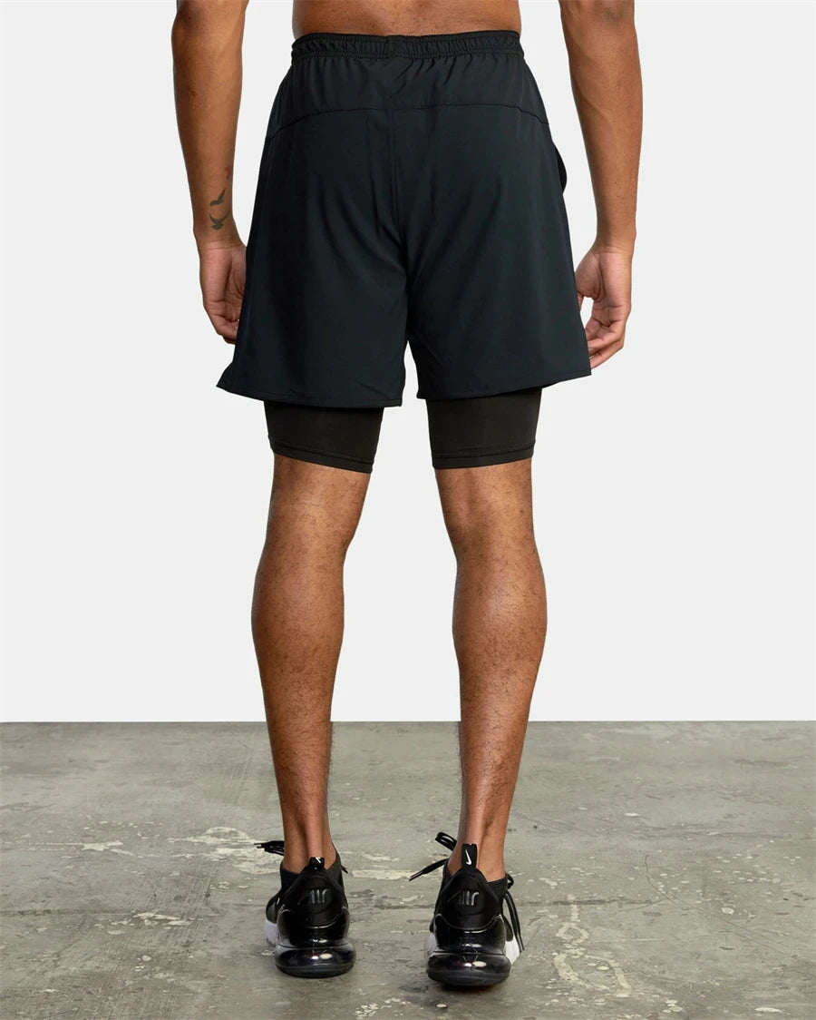 Fitness Shorts Men's Training Sports Jogging Fitness Woven Quick Dry New 2-in-1 Double-layer Sports Fitness Running Shorts