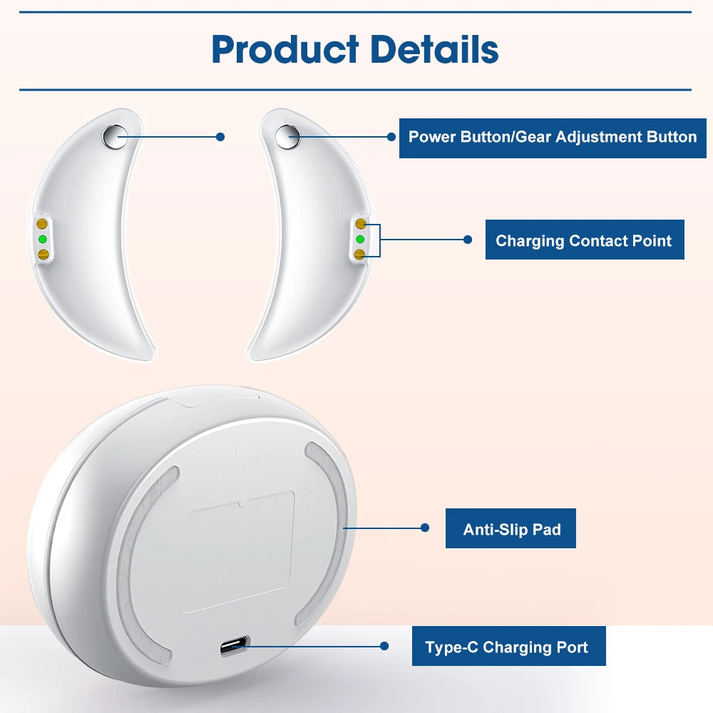 EMS Microcurrent Eye Beauty Device Electric Eye Massage Pad Heating Red Light Therapy Relieve Eye Fatigue Reduce Dark Circle