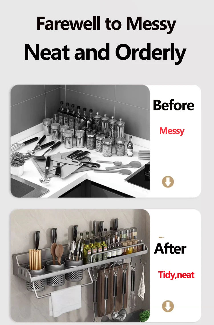Kitchen Spice Storage Knives Holder Knife Stand Spice Rack Organizer Knives Holder Spoon and Chopsticks Rest Hanging Organizers
