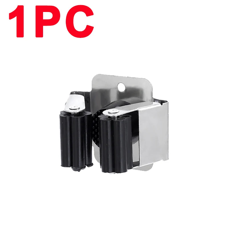 Multi-Purpose Mop Storage Hooks Wall Mounted Punching Type Mop Broom Organizer Holder Rack With Screws Kitchen Bathroom Supplies