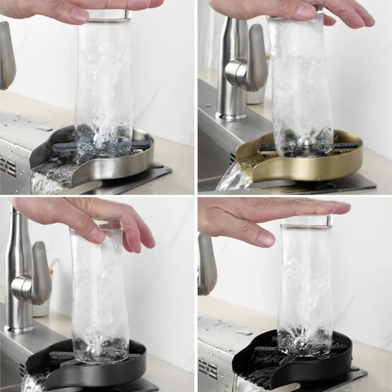 New Stainless Steel Cup Washer Glass Cleaner Bottle Washer Cup Cleaner for Kitchen Sink Restaurant Home Cafes