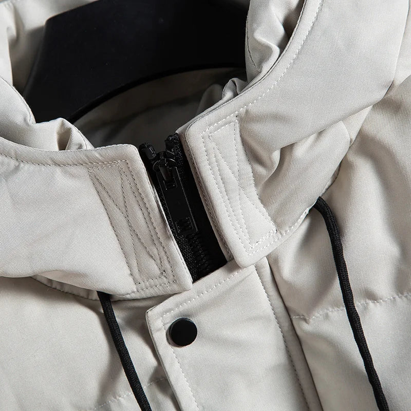 Men's Casual Fleece-padded Jacket Warm Waterproof Crisp High-quality Fabric Comfortable Skin Breathable Wear Handsome Coats