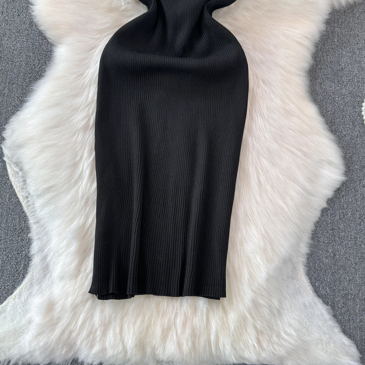 Solid 2024 Cross Knitted Women Dress Summer Strap Sleeveless Bodycon Dress Europe Style Halter Ladies Sexy Midi Long Dress