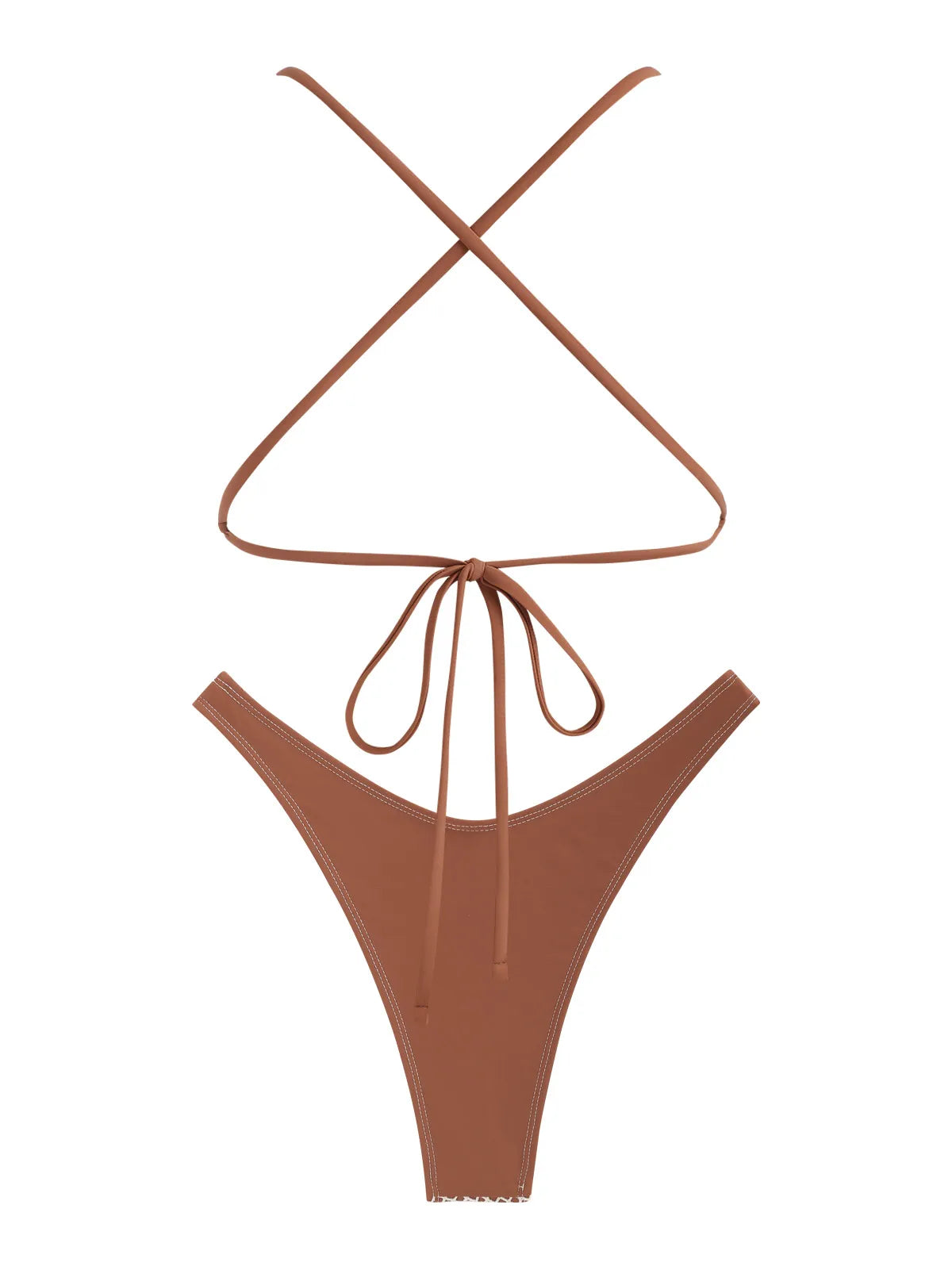 2024 Women's Swimsuit Two Piece Fishnet Bikinis Bikini Sets Solid Backless Tie Back Swimwear for Women Beachwear Bathing Suits