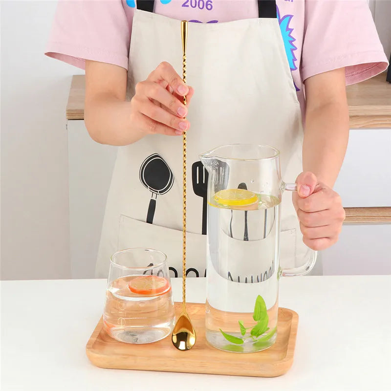 30/40/50cm Long Spiral Handle Cocktail Spoon Bartender Drink Shaker Muddler Stirrer Whisky Mixing Rod Kitchen Bar Utensils