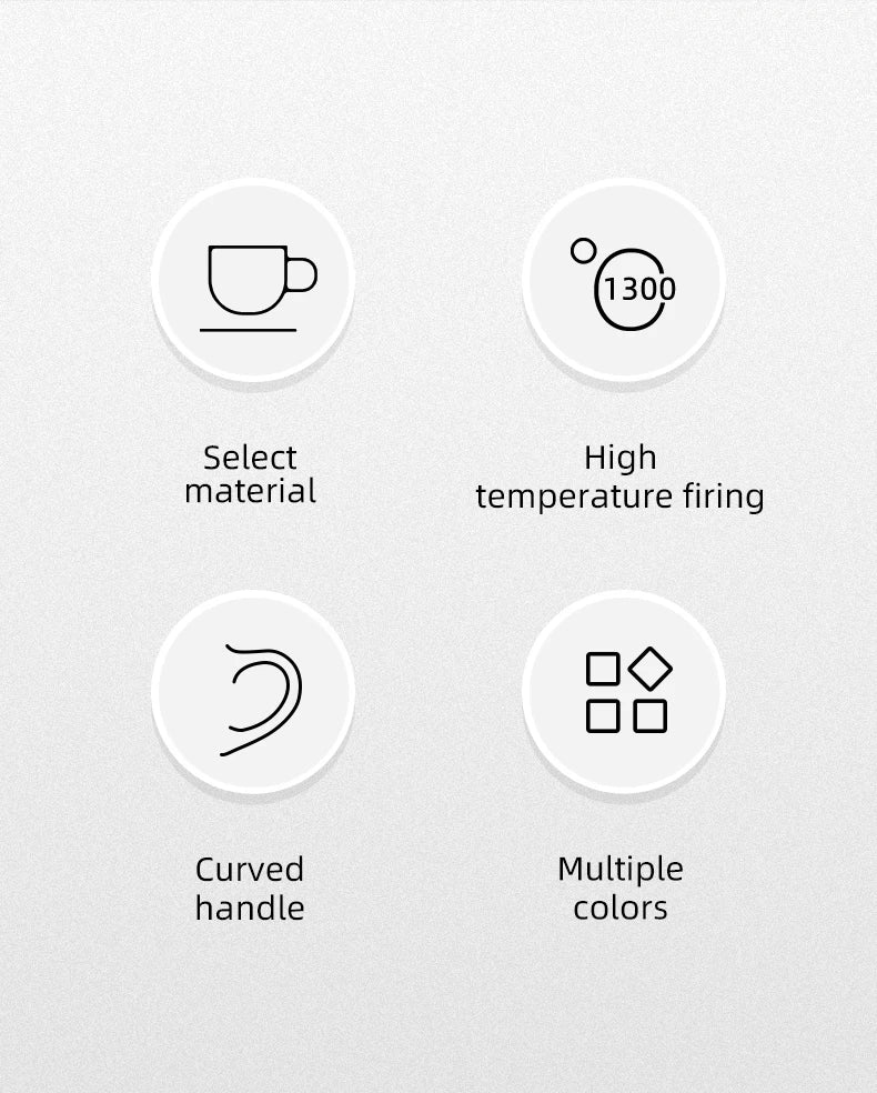 MHW-3BOMBER 280ML Esspresso Cup Saucer & Spoon Ceramic Tea Mugs Set Home Kitchen Accessories Chritmas Gifts for Coffee Lovers