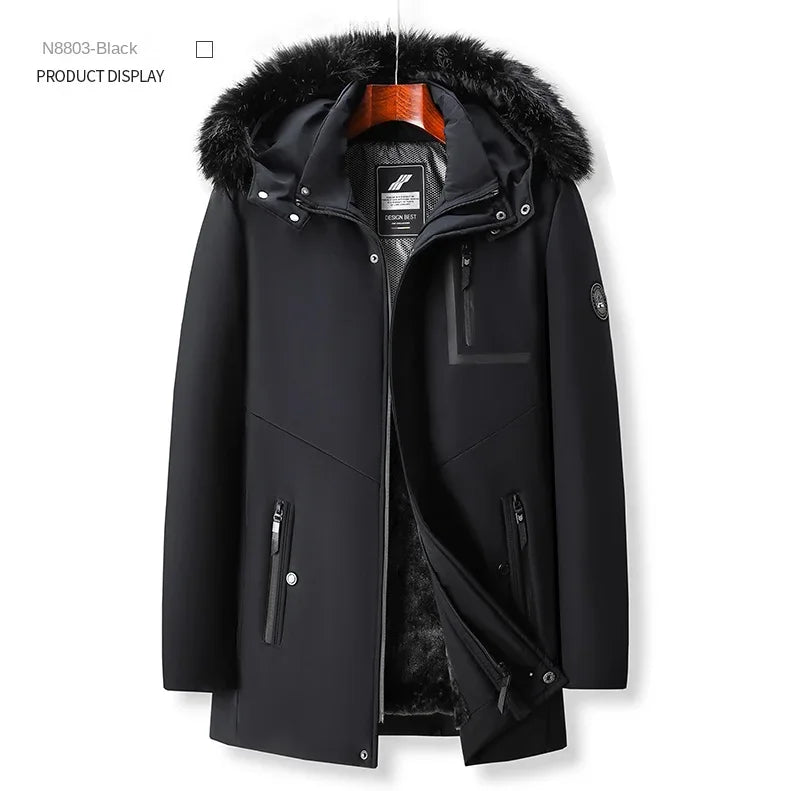 Men's Fashion Thickened Cotton-padded Jacket Windproof Warm Wear Resistant Fashion Casual High-quality Fabric Crisp Comfortable