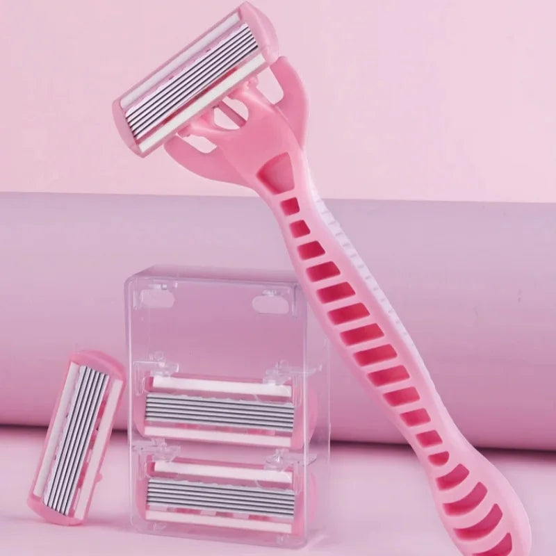 Women's 6-layer safety razor blade for facial/leg/armpit/bikini line beauty hair removal shaver