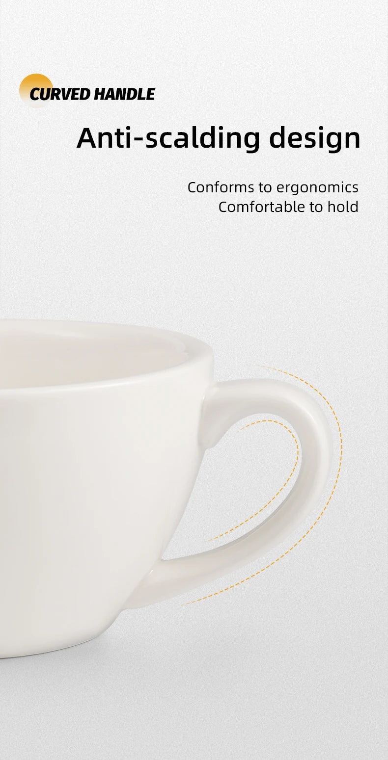 MHW-3BOMBER 280ML Esspresso Cup Saucer & Spoon Ceramic Tea Mugs Set Home Kitchen Accessories Chritmas Gifts for Coffee Lovers