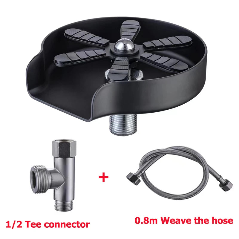 New Stainless Steel Cup Washer Glass Cleaner Bottle Washer Cup Cleaner for Kitchen Sink Restaurant Home Cafes