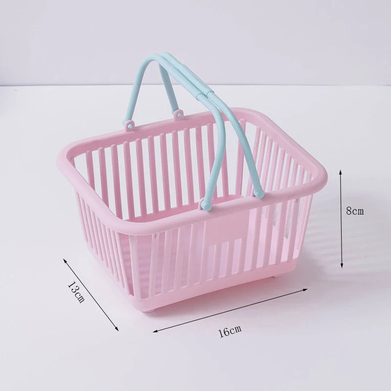 Kitchen Storage Basket Hollow Portable Shower Bath Baskets Desktop Fruit Hanging Child Toys Snack Plastic Organizer