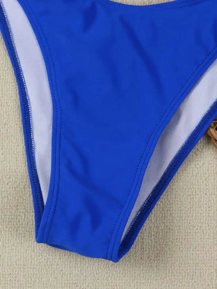 Sexy Solid Strapless Bikini 2 Piece Set Women Split Swimsuit Low Waist Beach Backless Bikini 2025 New Summer Swimwear Bikini Set