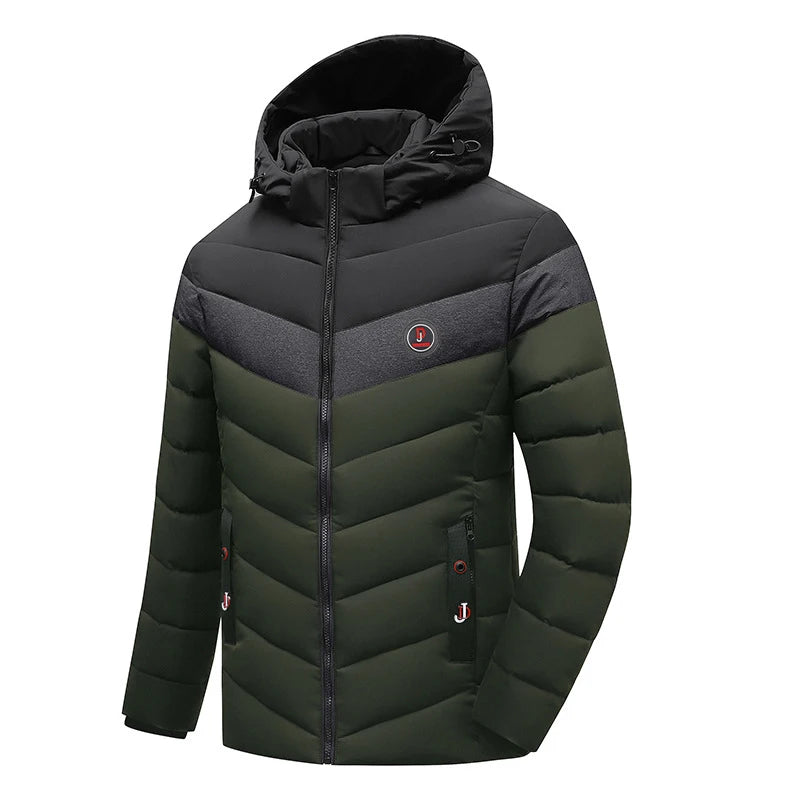 Winter Men's Warm Parkas Fashion Men Cotton Thicken Windbreaker Hooded Jackets Male Waterproof Padded Coats Clothing