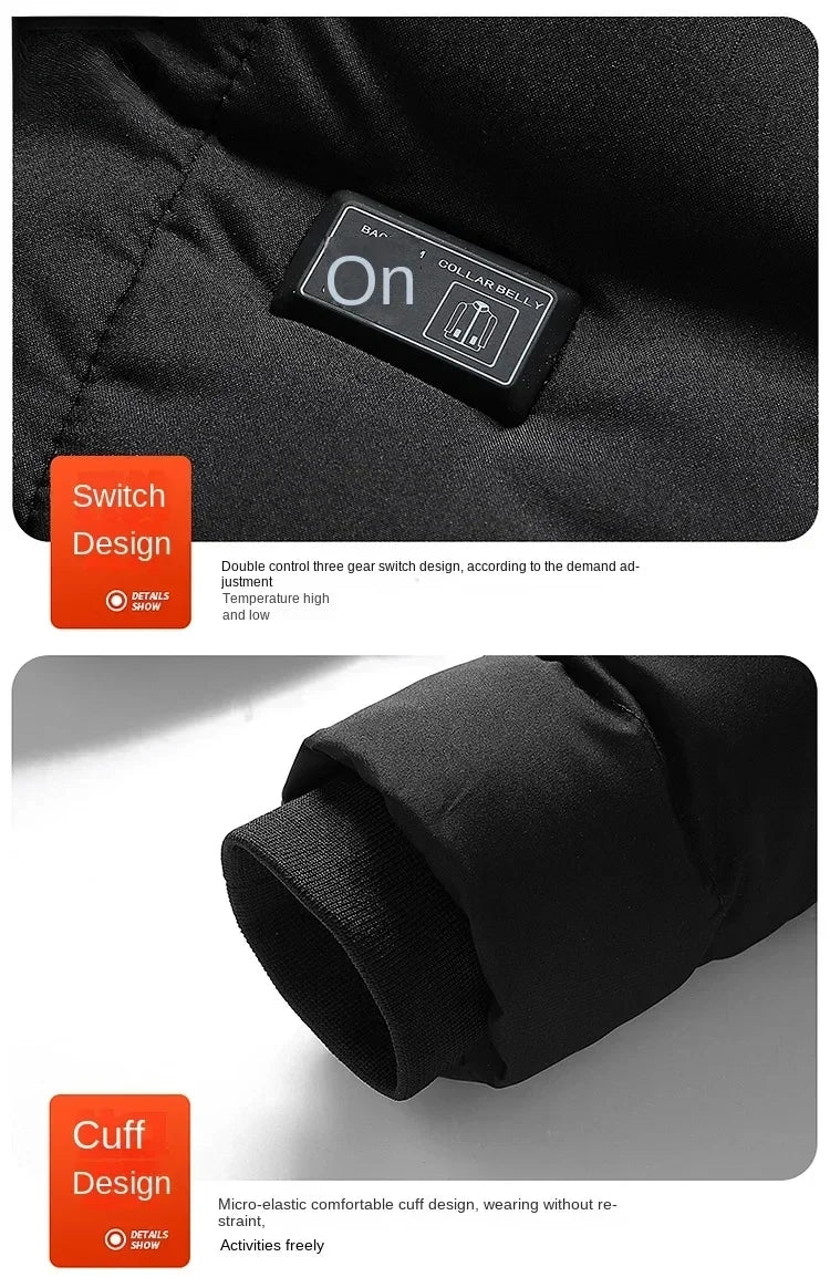 11 Zone Heating Jacket Vest Men Electric Heating Padded Jacket Usb Heating Clothes Outdoor Women Cold-proof Warm Ski Down Jacket