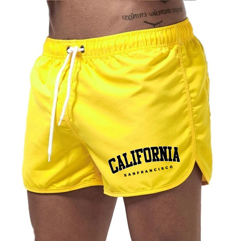 California Fashion Men's Board Shorts High Quality Beach Casual Fashion Short Pants Male Summer Running Cycling Fitness Shorts