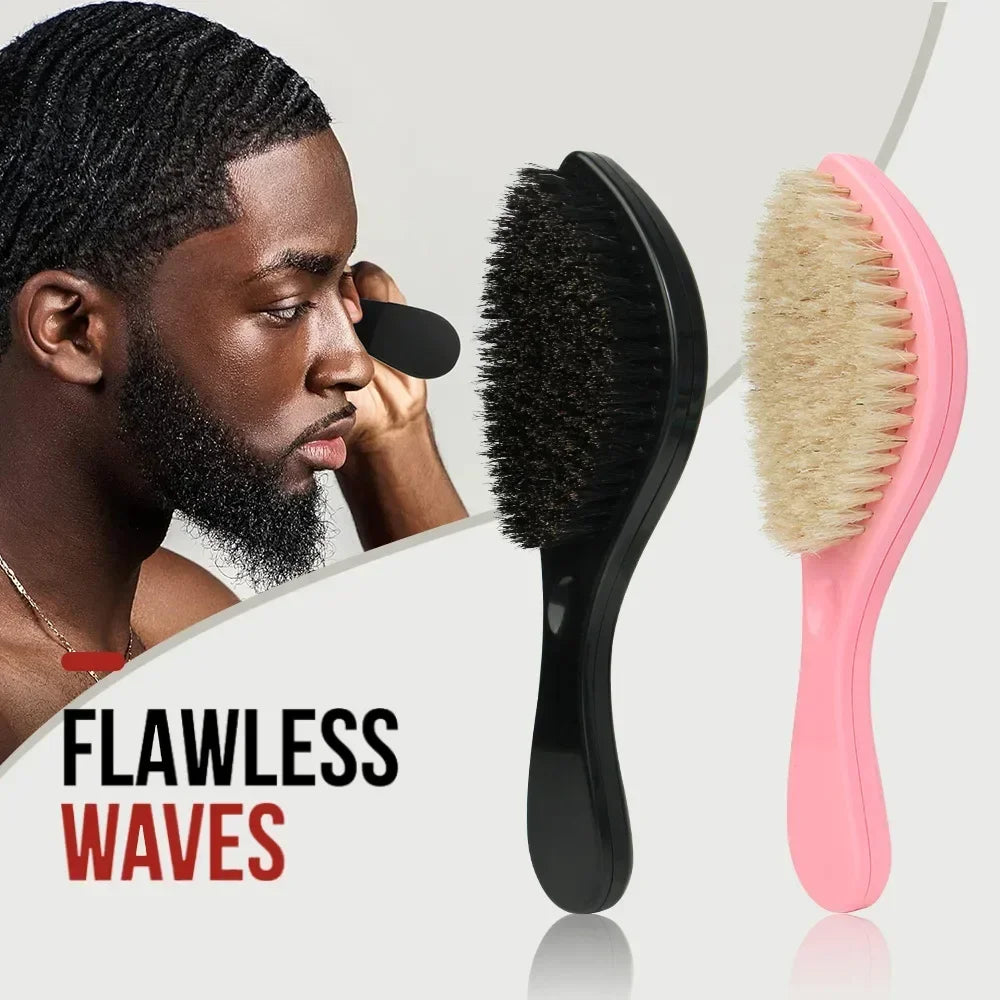New MAN Hair Brush Boar Bristle For Men's Beard Shaving Comb Face Massage Facial Hair Cleaning Brush Wave Comb Drop Shipping