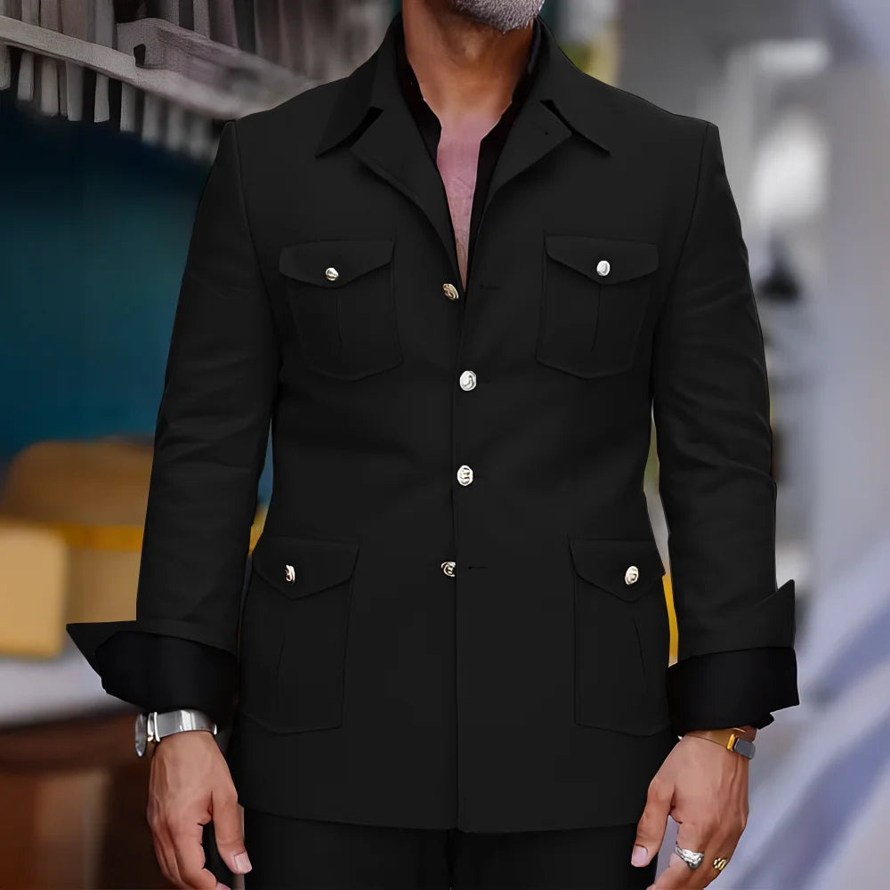 Tailored Casual Men Suits Orange 2 Pieces Set Safari Design Collar Autumn Coat Pant Business Designer Jacket Pant Men Prom Suits