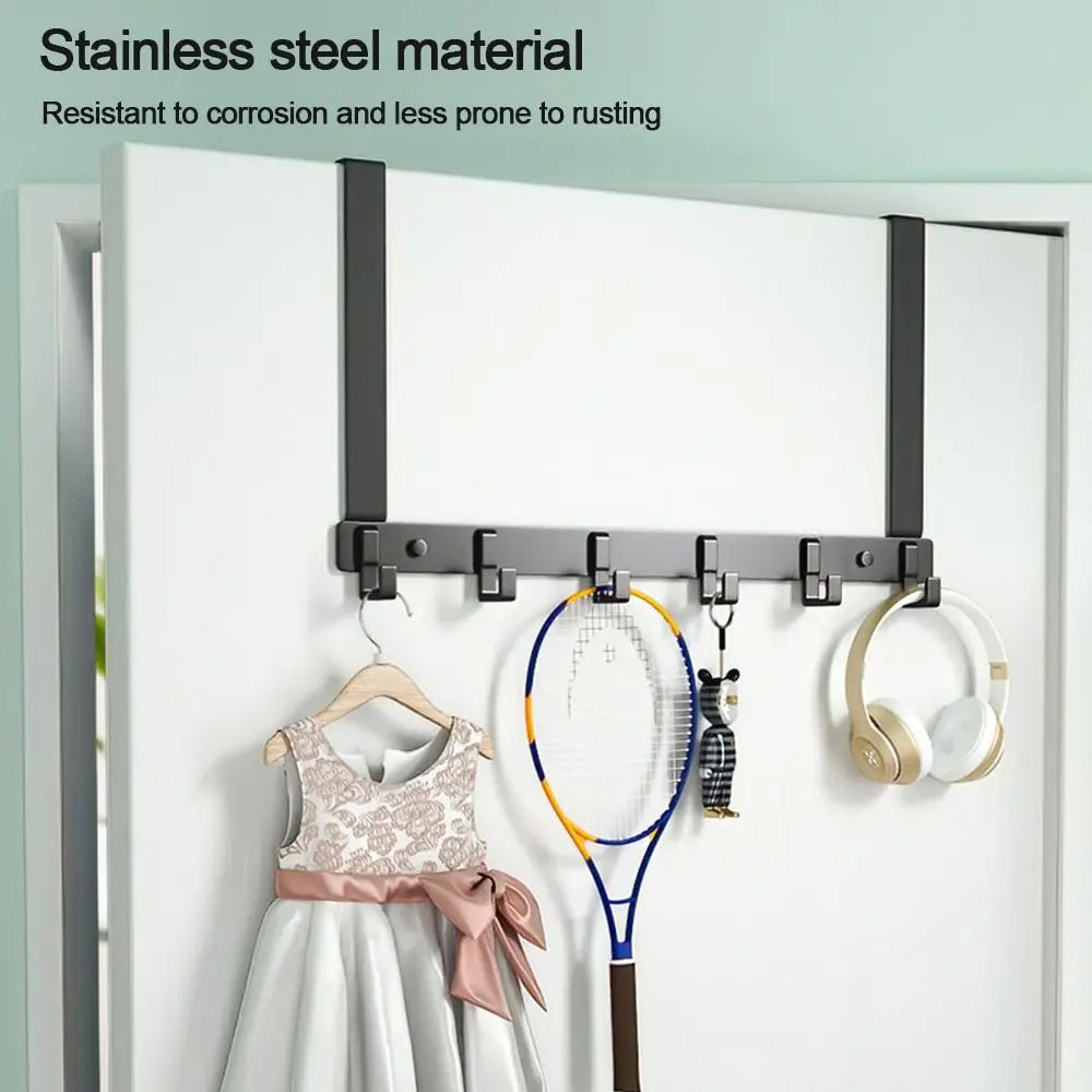 Hooks Over The Door Home Bathroom Organizer Rack Clothes Coat Hat Towel Hanger New Bathroom Kitchen Accessories Holder Door Hang