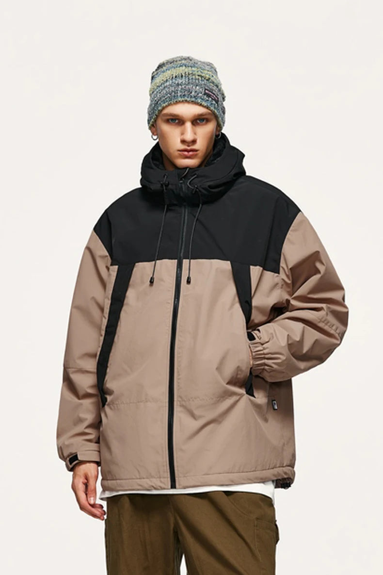 INFLATION Winter Arctic Velvet Inner Parkas Unisex High Neck Windproof Cotton Padded Hooded Jacket Mens Outdoor Coat