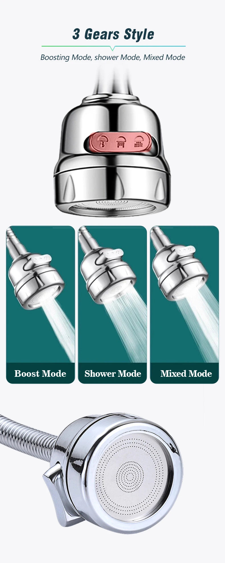Faucet Extender 360 Degree Rotary Kitchen Sink Faucet Bubbler Water-Saving Device Adapter Soft Water Nozzle Bathroom Accessories