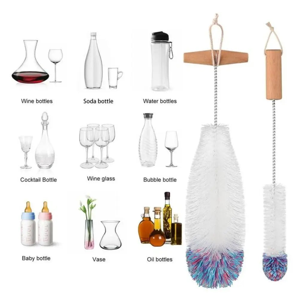 Soda Stream Bottle Brush With Beechwood Handle Glassware Jars Cleaner Kitchen Cleaning Tool Drink Bottle Cup Cleaning Brush