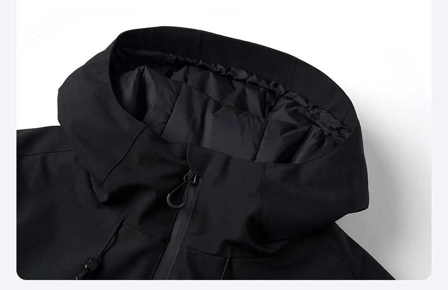 SIMWOOD 2024 Winter New Regular Fit Water-Resistant, Windproof Shell Men’s Winter Jacket with Hood Outdoor Coats