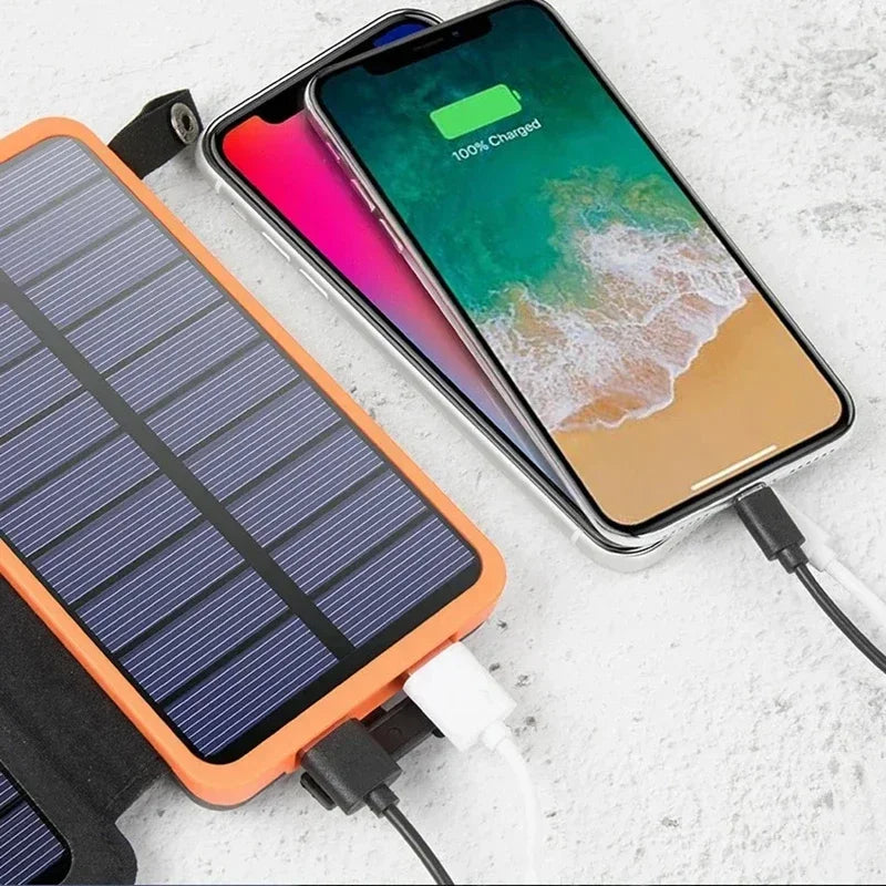 200000mAh Portable Solar Power Bank USB Super Fast Charging Folding Solar Panels Outdoor Camping Waterproof Sun Power For iPhone