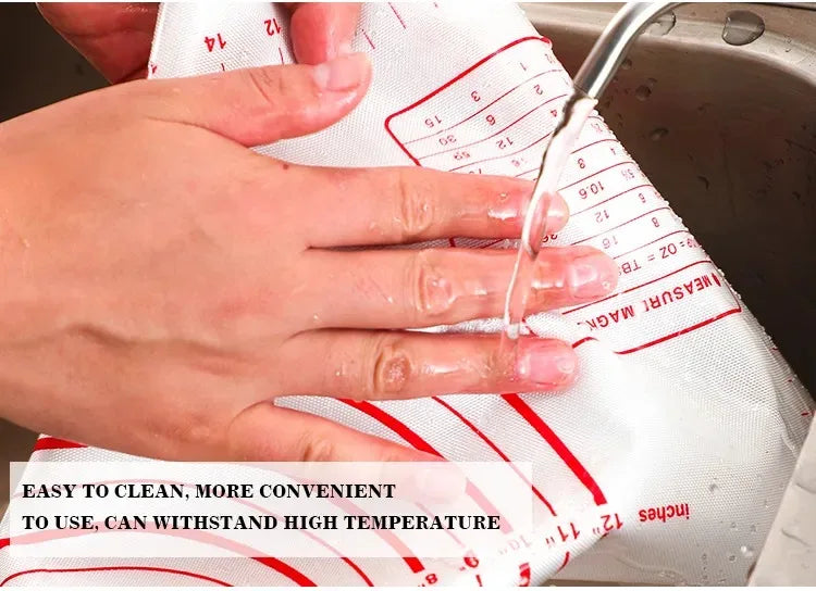 BUYYES 1PCS White And Red Kneading Mat Silicone Baking Mat Pizza Cake Dough Maker Kitchen Cooking Grill Gadget Baking Utensils