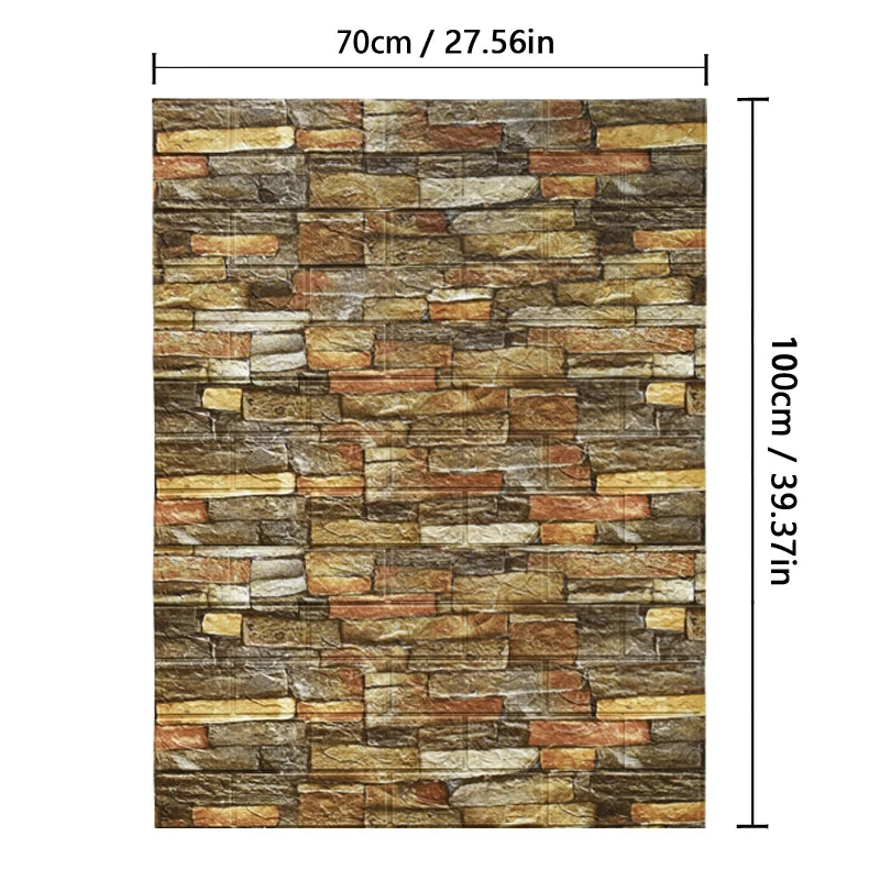 Wallpaper Home brick Foam Panels 3D Wall Stickers Self-adhesive DIY Embossed Stone Wallpaper Home Decor Living Room Kitchen