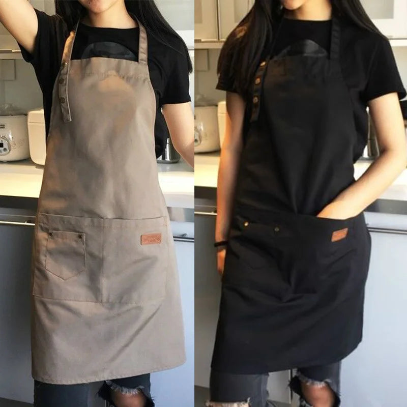 Custom Company Shop LOGO Kitchen Aprons For Woman Men Chef Work  Grill Restaurant Bar Shop Cafes Beauty Nails Studios Uniform