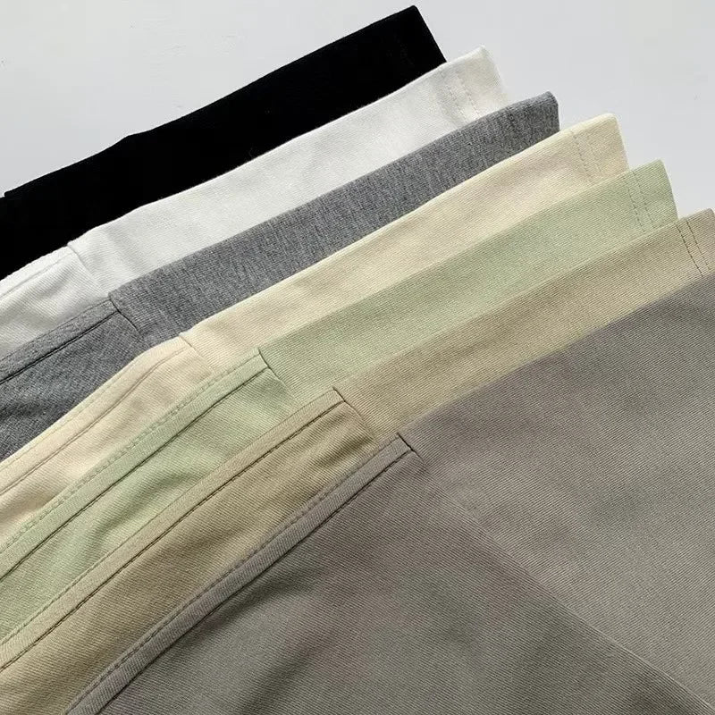 Season 7 Double Lined Back Two Rows Silicone Letter Men's Short Sleeve Classic Brand High Street Round Neck T-shirt Pullover Top