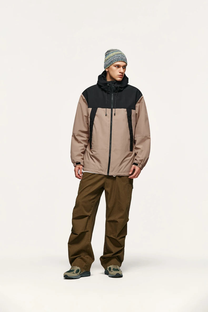 INFLATION Winter Arctic Velvet Inner Parkas Unisex High Neck Windproof Cotton Padded Hooded Jacket Mens Outdoor Coat