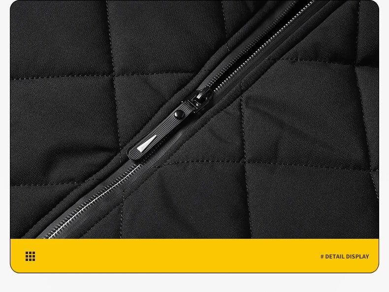 Jackets for Men with Hood Autumn Winter Cotton Padded Jacket Men Fashion Clothing Rhombus Texture Casual Parkas Plus Size 5XL