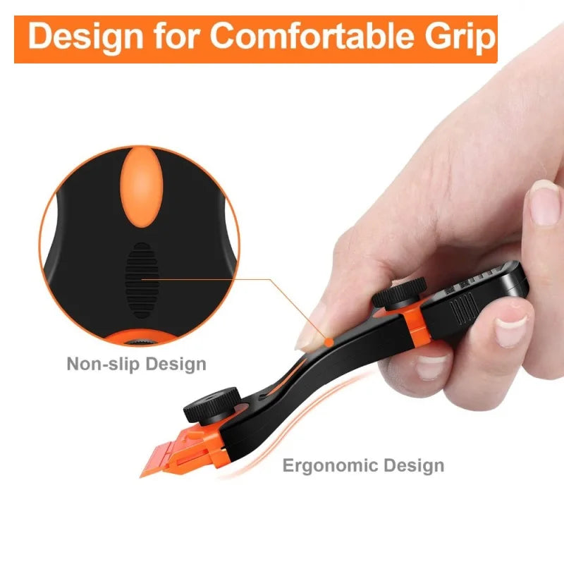 Double-Sided Scraper W/ 20pcs Razor Blade Auto Film Sticker Glue Ice Remover Razor Gap Glass Kitchen Car Cleaner Squeegee Knife