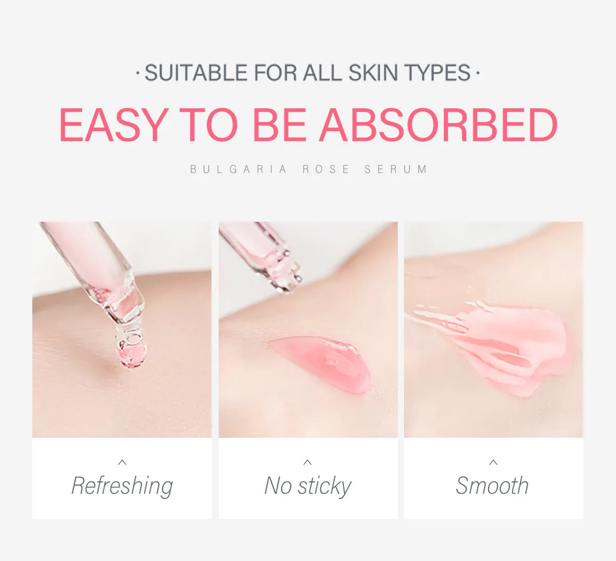 LAIKOU Cherry Blossom or Rose Essence Solution Moisturizing Facial Care Brighten Tighten Hydrating Repair Soothe Soften 100ml