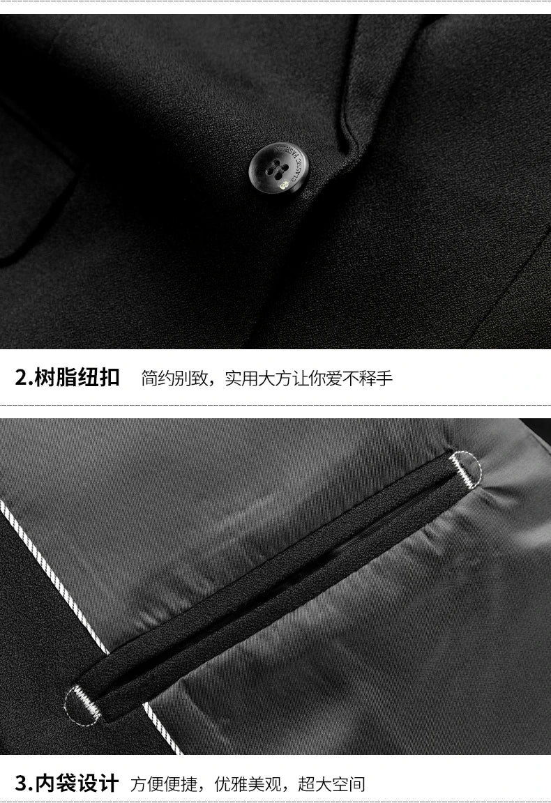 Blazer and Vest and Pants Boutique Fashion Solid Color Men's Casual Formal Office Business Suit Groom Wedding Dress Party Suit