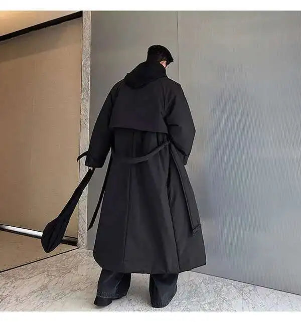 LUZHEN Winter Stylish Double Breasted Long Padded Coat Men's Original Design Thickened Knee-length Trench Trendy 2023 New Cac4db