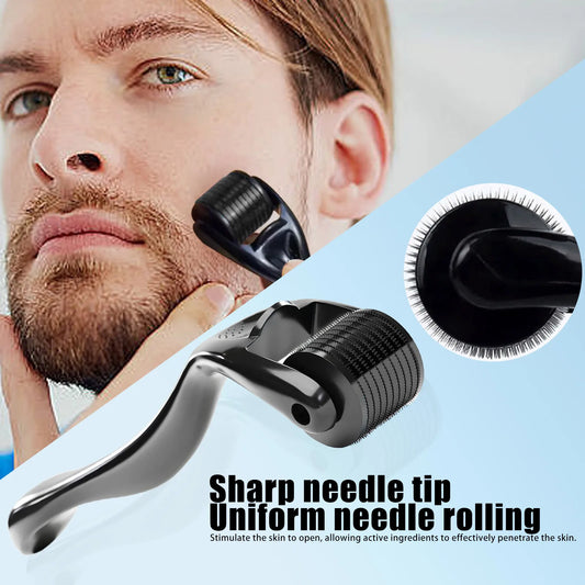 Micro Black Handle And Black Wheel Derma Roller For Facial Body Hair Growth 540 Needles Face Roll Tool Skin Beard 0.2 0.25 0.3mm