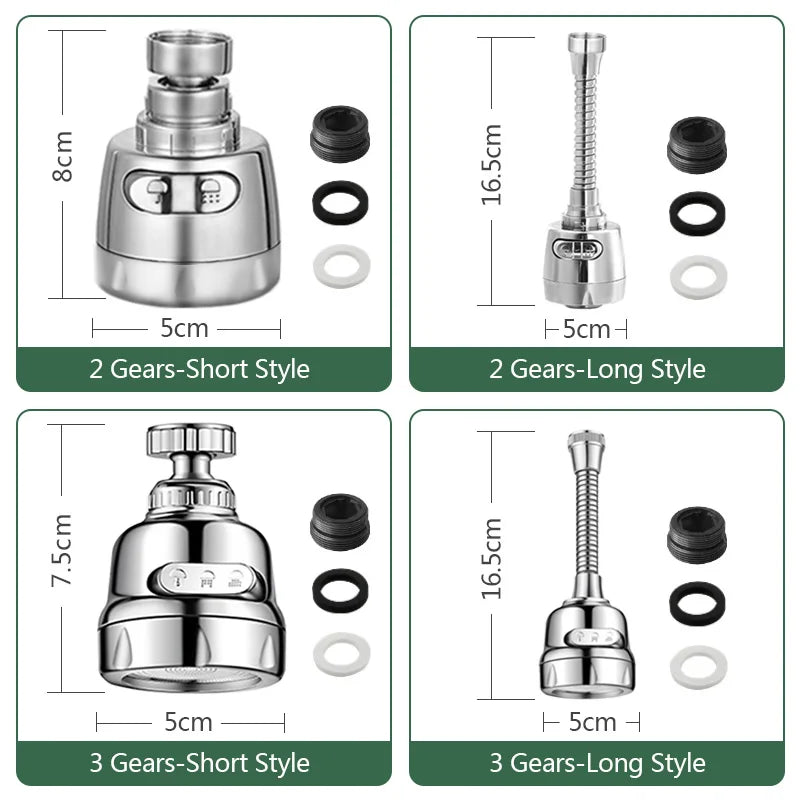 Faucet Extender 360 Degree Rotary Kitchen Sink Faucet Bubbler Water-Saving Device Adapter Soft Water Nozzle Bathroom Accessories