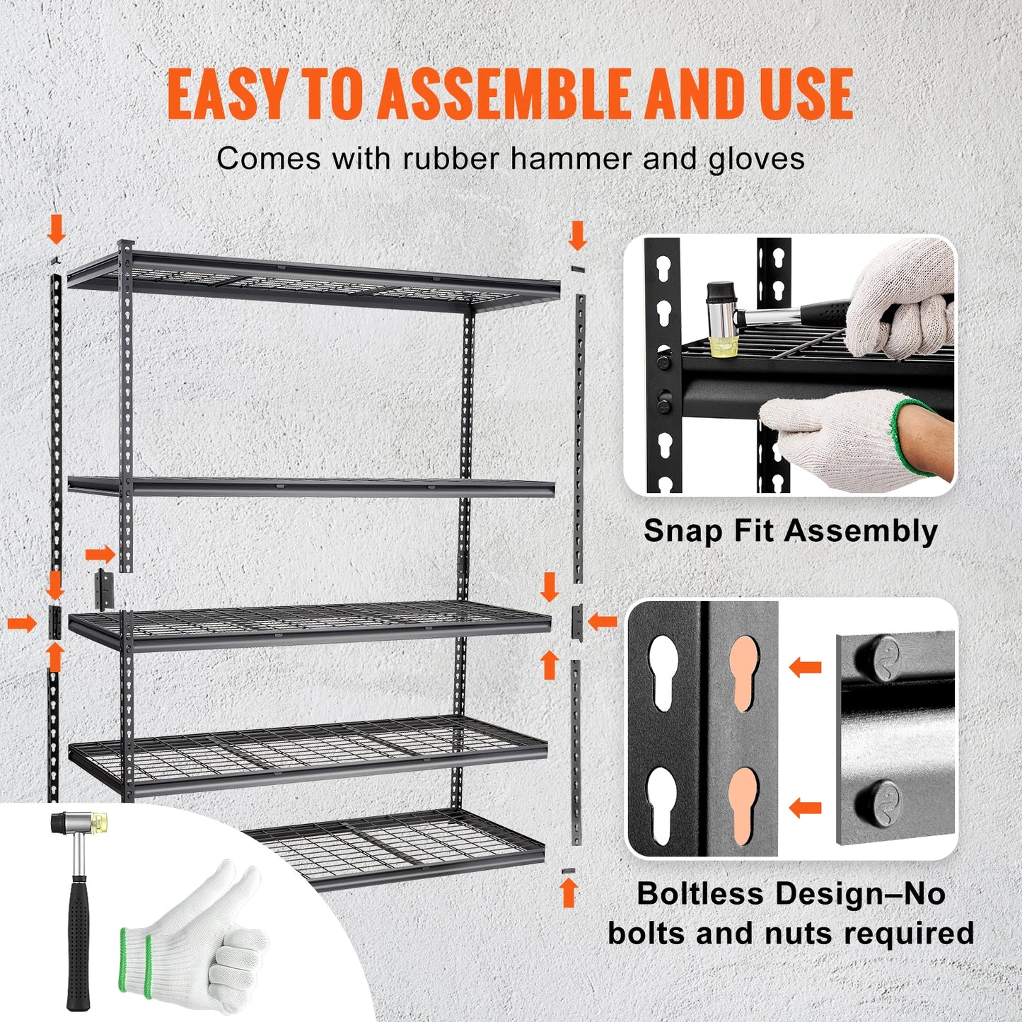 SucceBuy 5-Tier Adjustable 2000 lbs Storage Shelving Unit Heavy Garage Shelves Organizer Wire Rack for Kitchen Pantry Basement